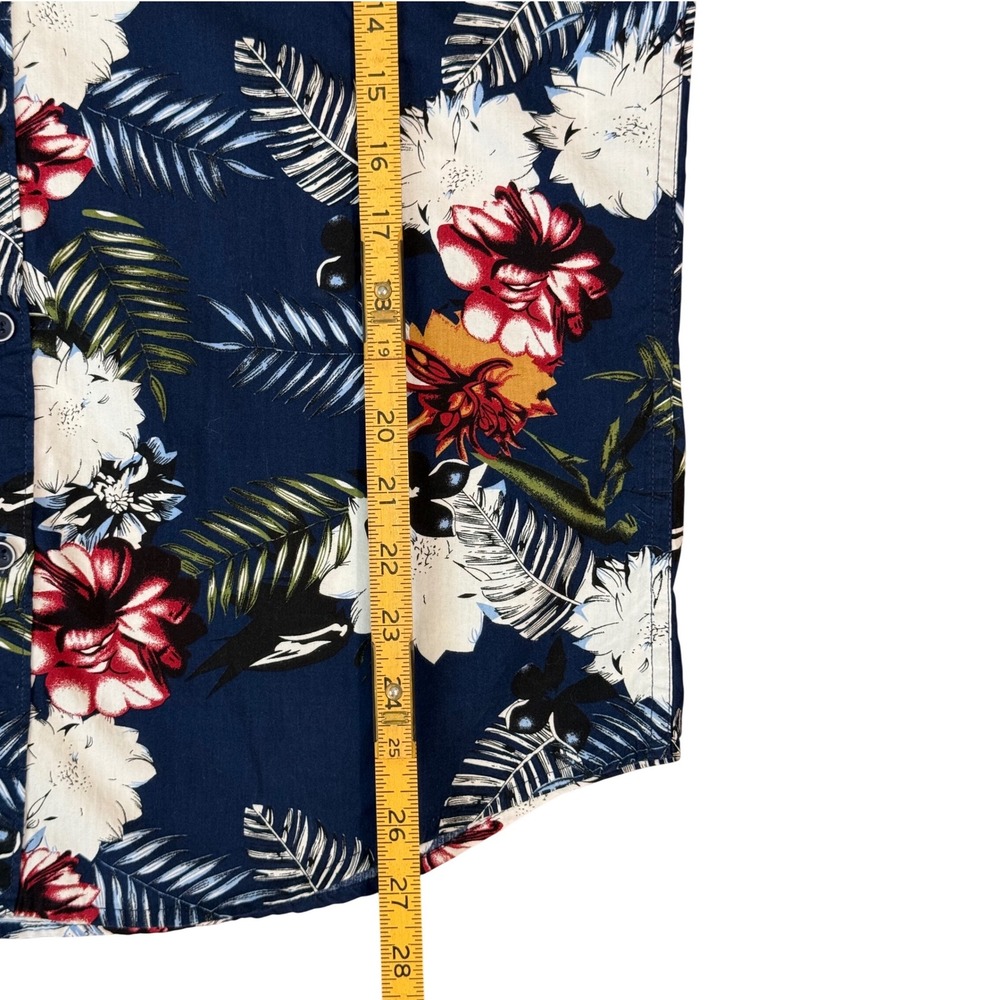 Ricky & Micky Navy Blue Tropical Floral Button-Up Shirt - Slim Fit - Size Medium - Picture 9 of 12